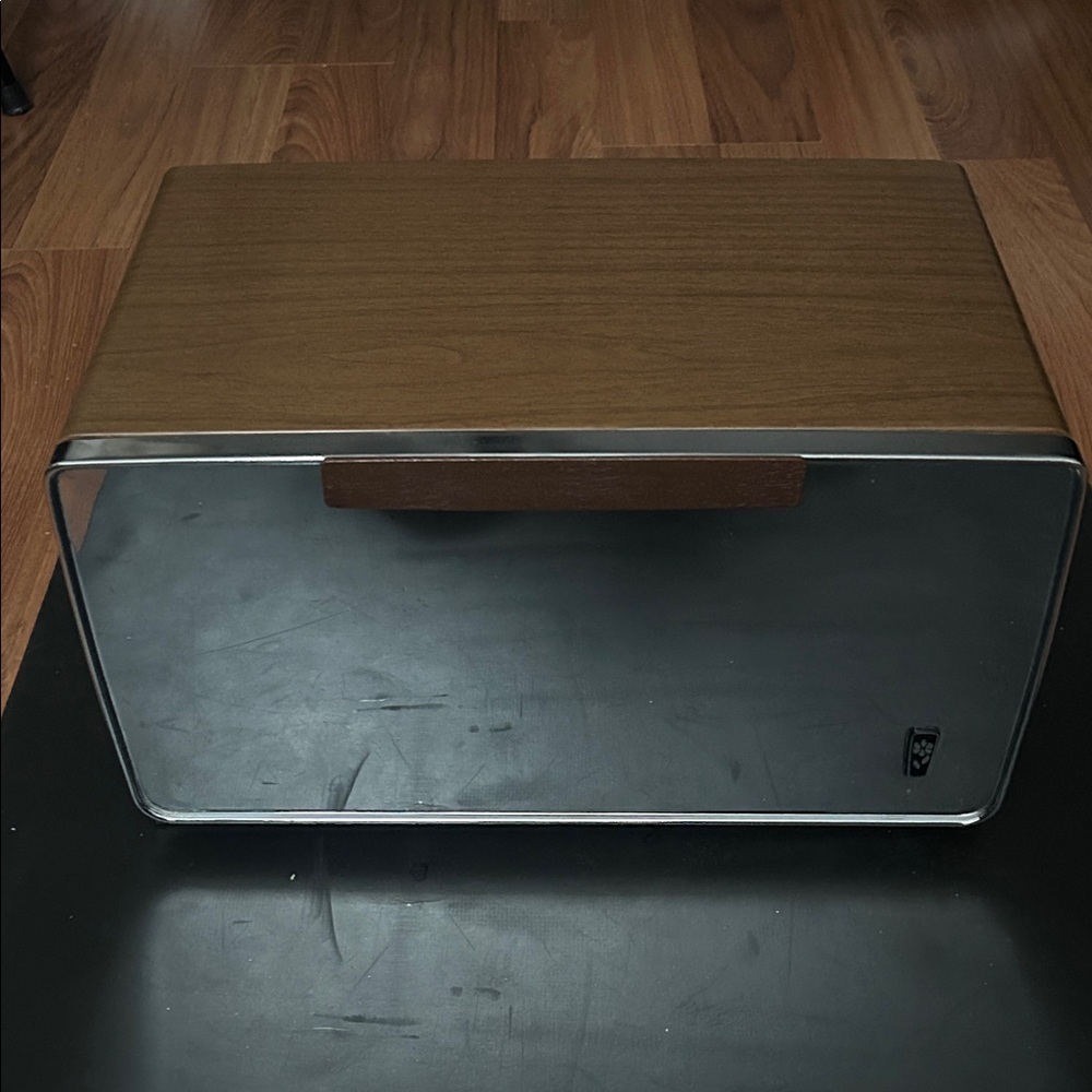 Wood looking and Metal Bread Box